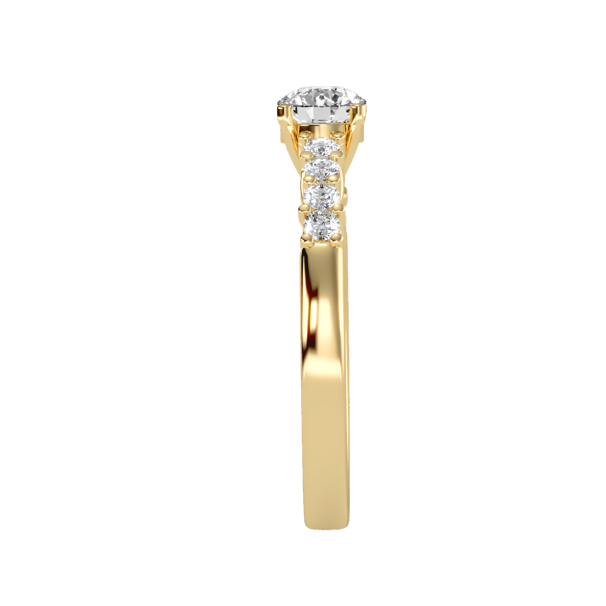 Solitaire ring with accent stones .71 ct