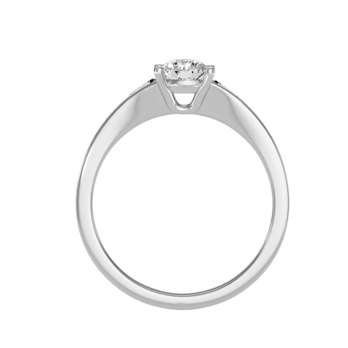 Solitaire ring with accent stones .80 ct