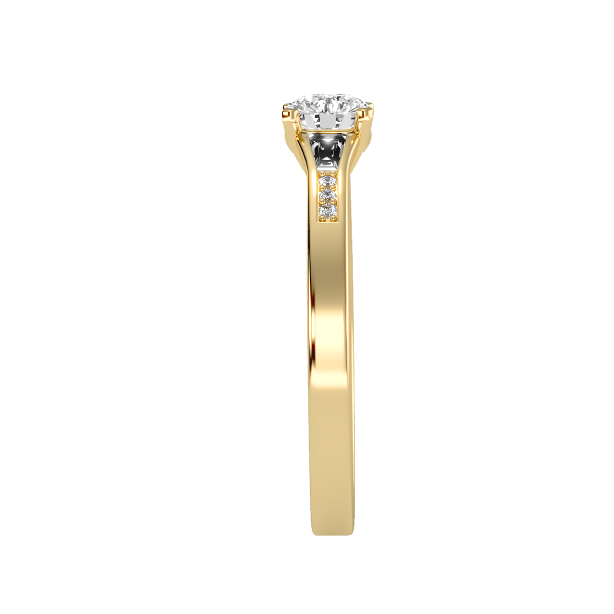 Solitaire ring with accent stones .80 ct