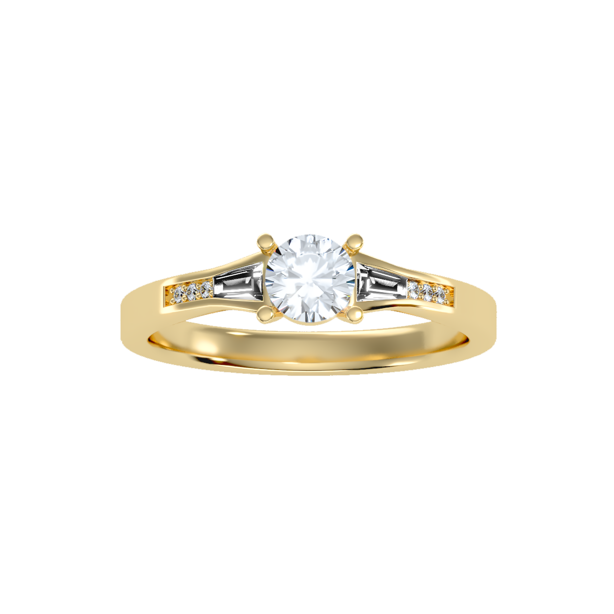 Solitaire ring with accent stones .80 ct