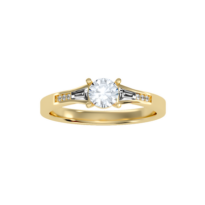 Solitaire ring with accent stones .80 ct