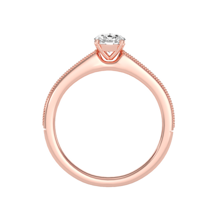Solitaire ring with accent stones .53 ct
