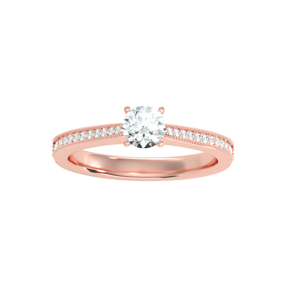 Solitaire ring with accent stones .53 ct