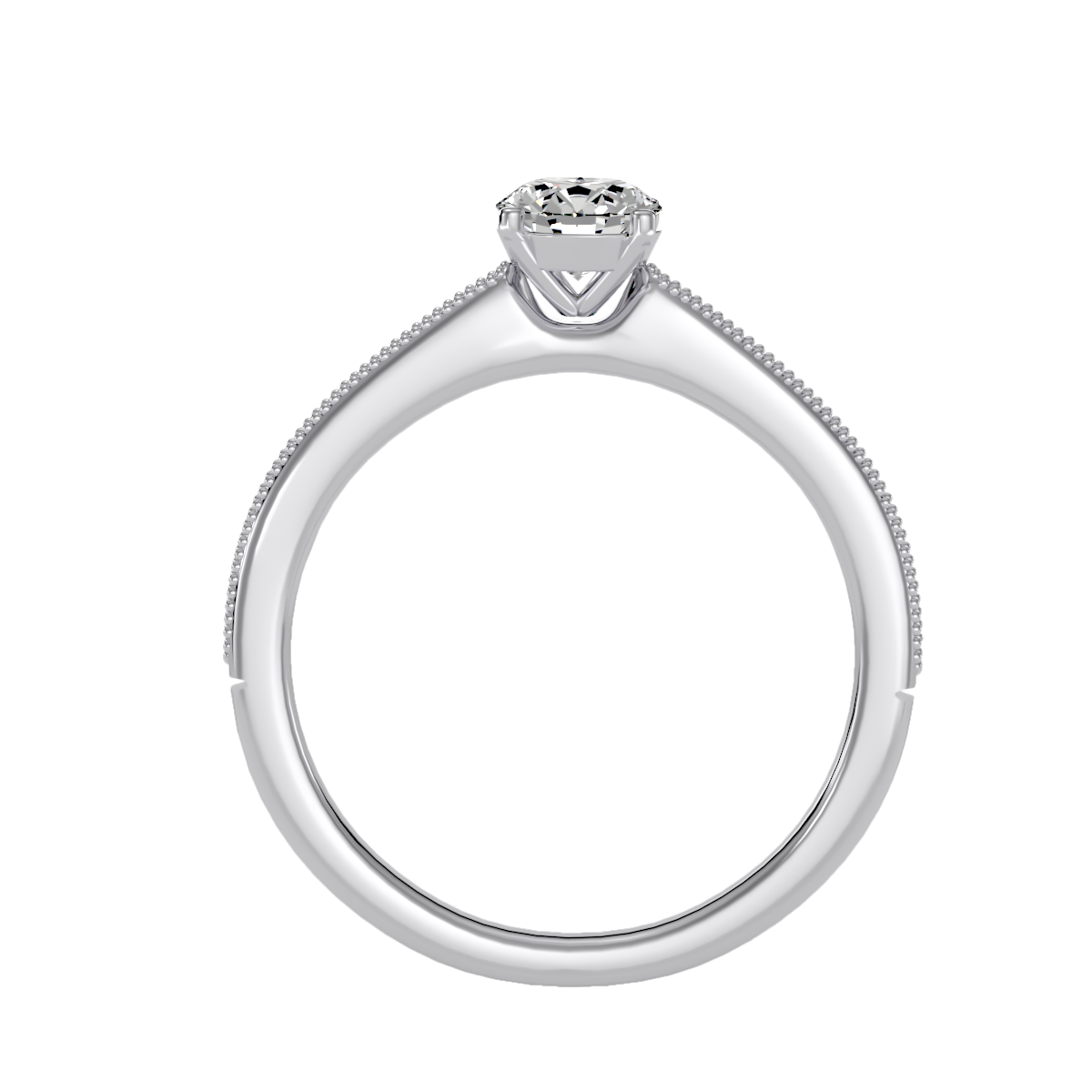 Solitaire ring with accent stones .53 ct