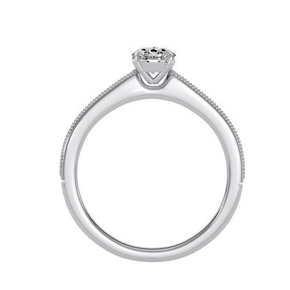 Solitaire ring with accent stones .53 ct