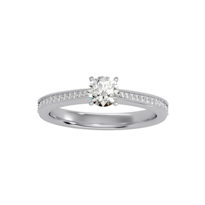 Solitaire ring with accent stones .53 ct