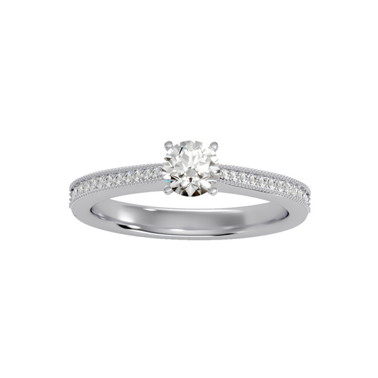 Solitaire ring with accent stones .53 ct