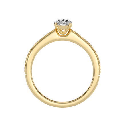 Solitaire ring with accent stones .53 ct