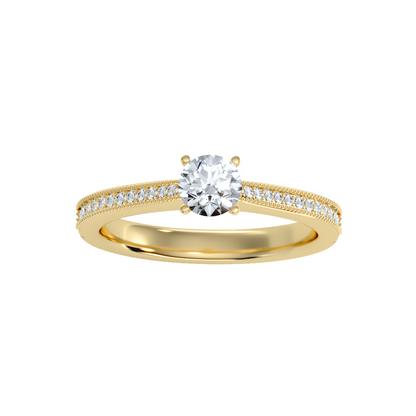 Solitaire ring with accent stones .53 ct