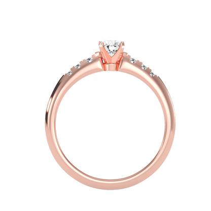 Solitaire ring with accent stones .41 ct