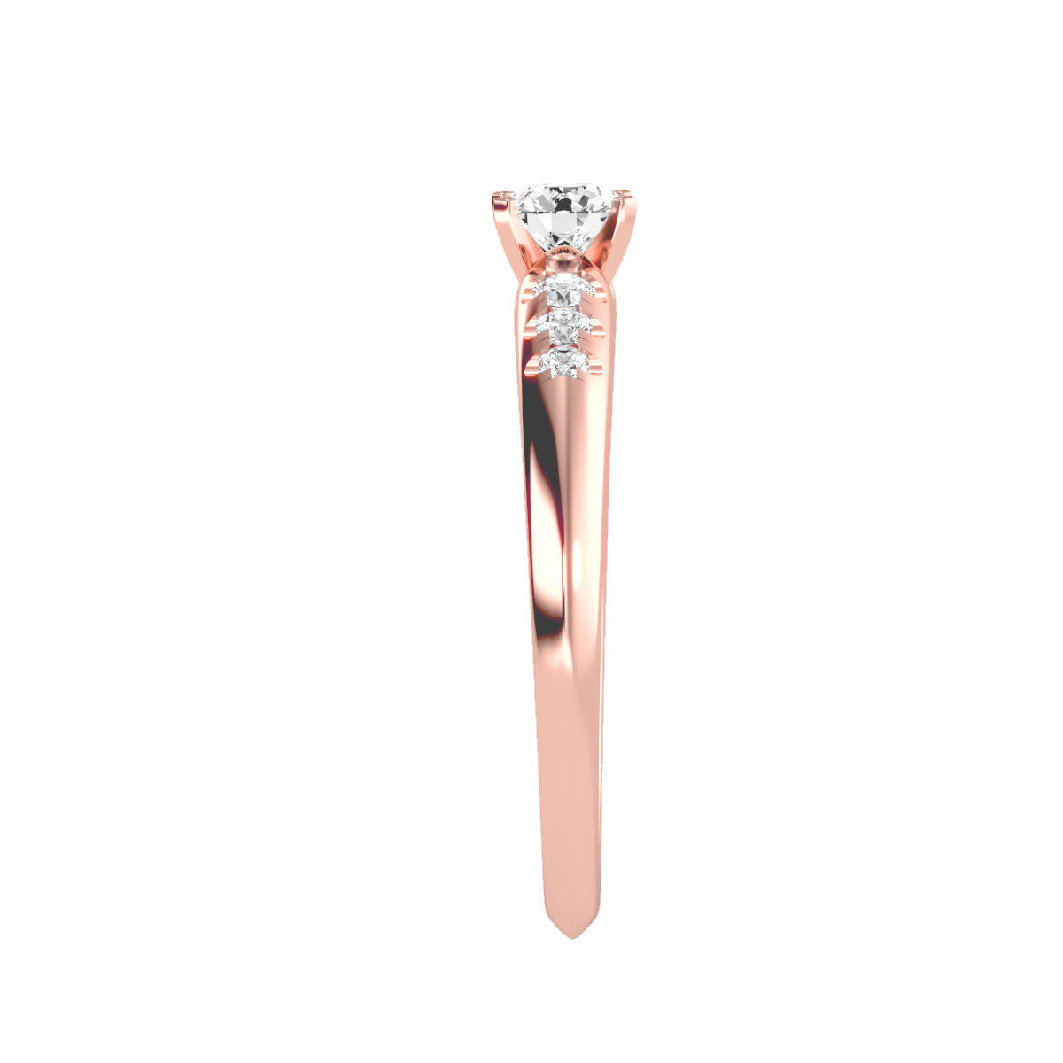 Solitaire ring with accent stones .41 ct