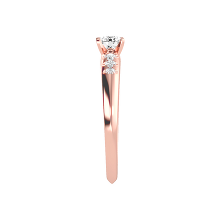 Solitaire ring with accent stones .41 ct