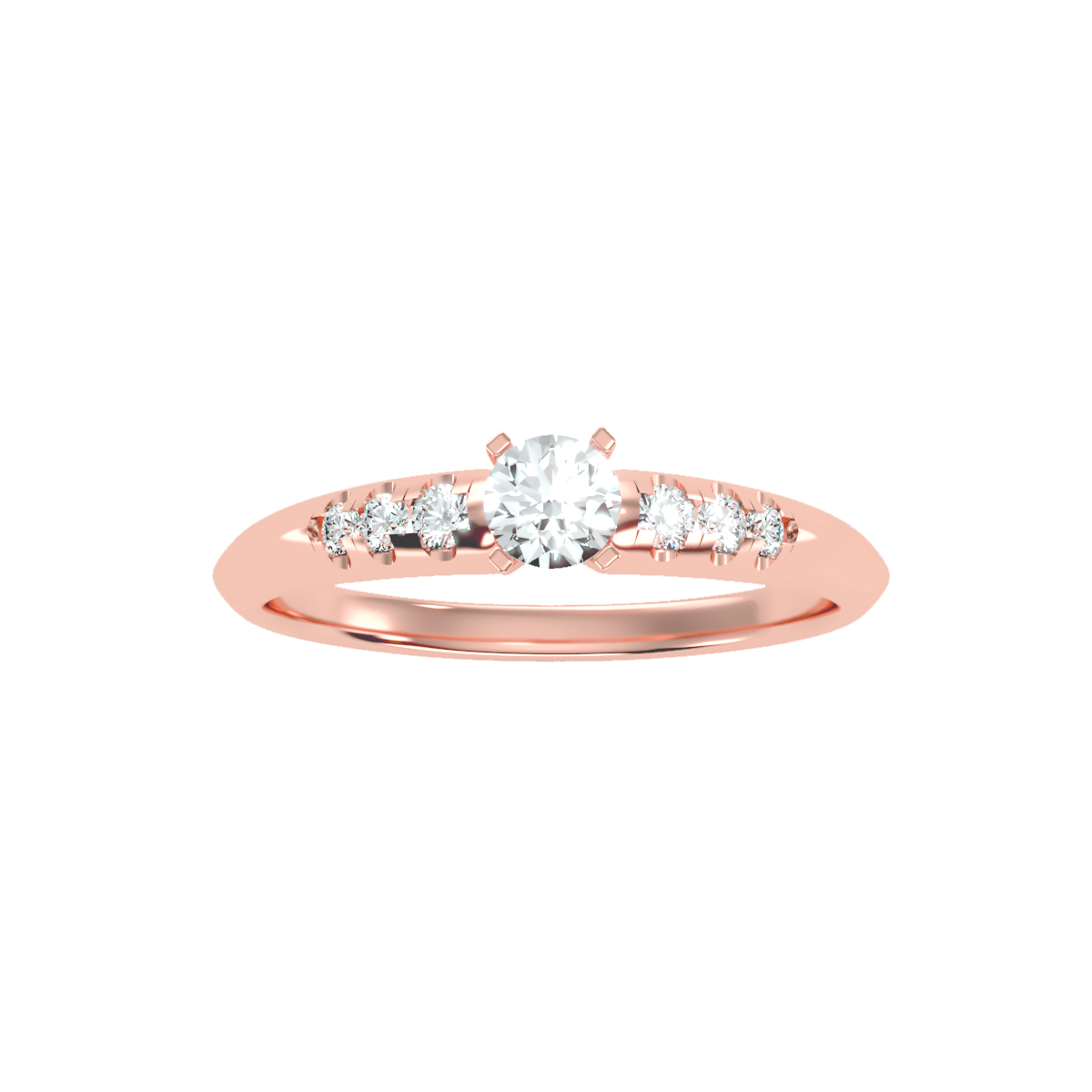 Solitaire ring with accent stones .41 ct
