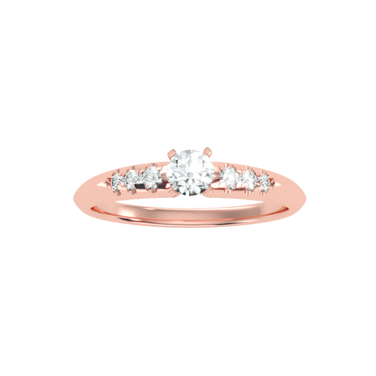 Solitaire ring with accent stones .41 ct