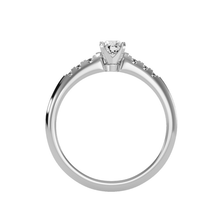 Solitaire ring with accent stones .41 ct