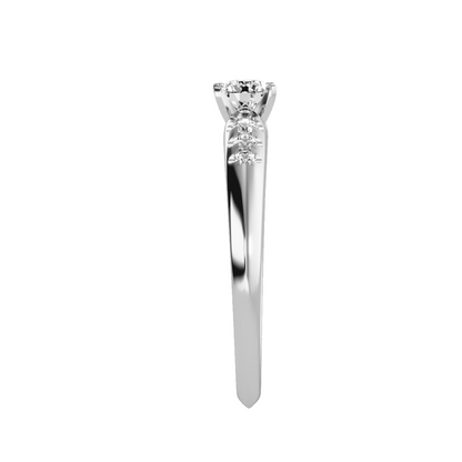 Solitaire ring with accent stones .41 ct