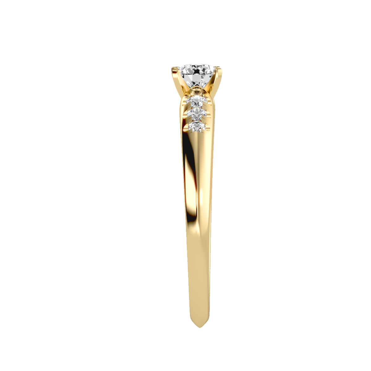 Solitaire ring with accent stones .41 ct