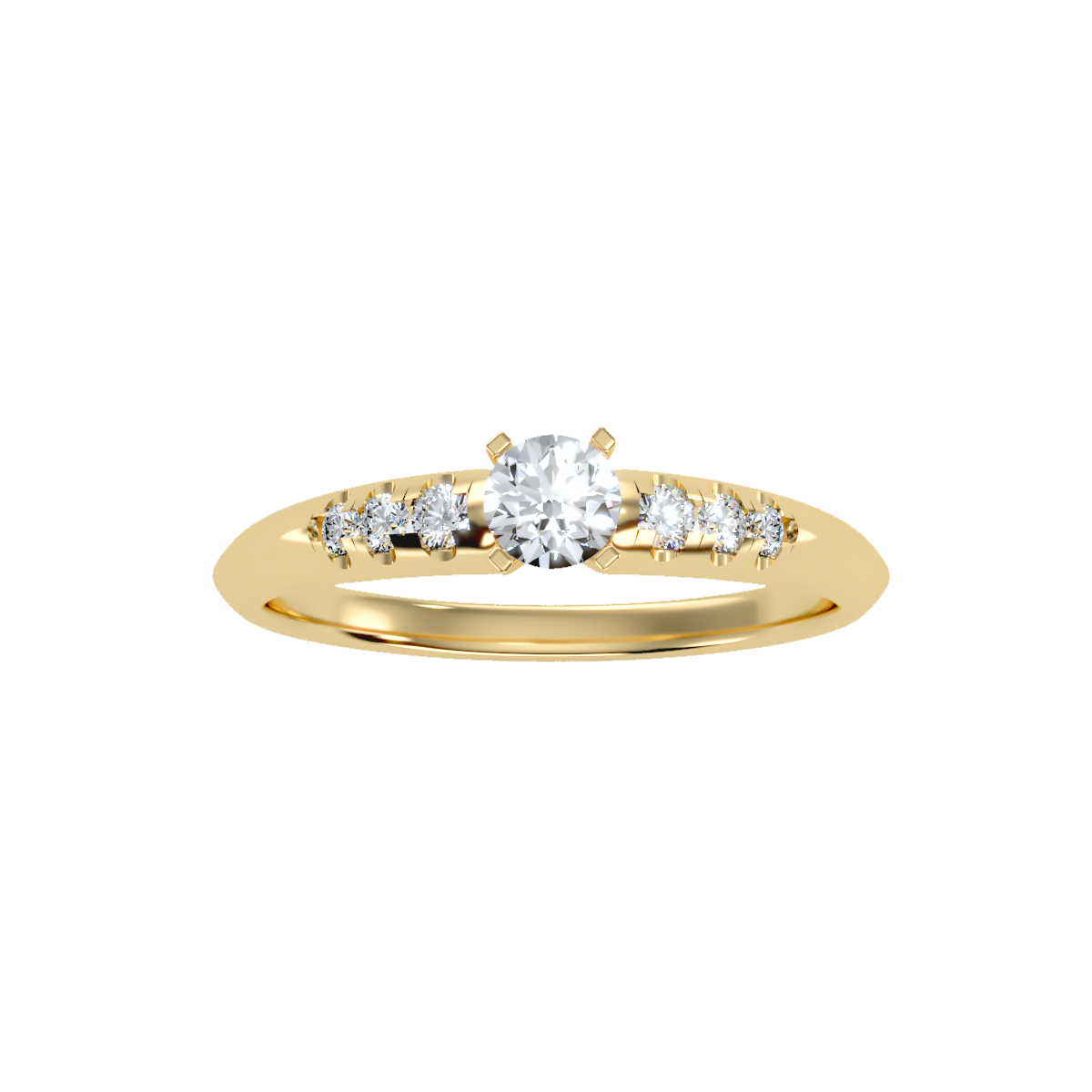 Solitaire ring with accent stones .41 ct