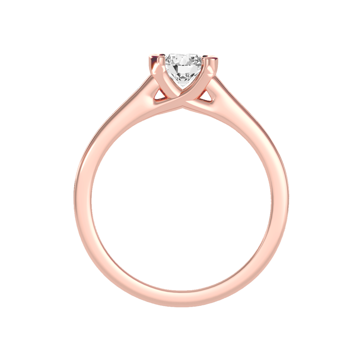 Solitaire ring with accent stones .77