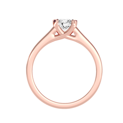 Solitaire ring with accent stones .77