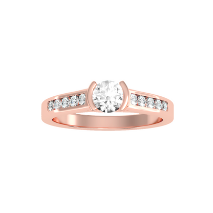 Solitaire ring with accent stones .77