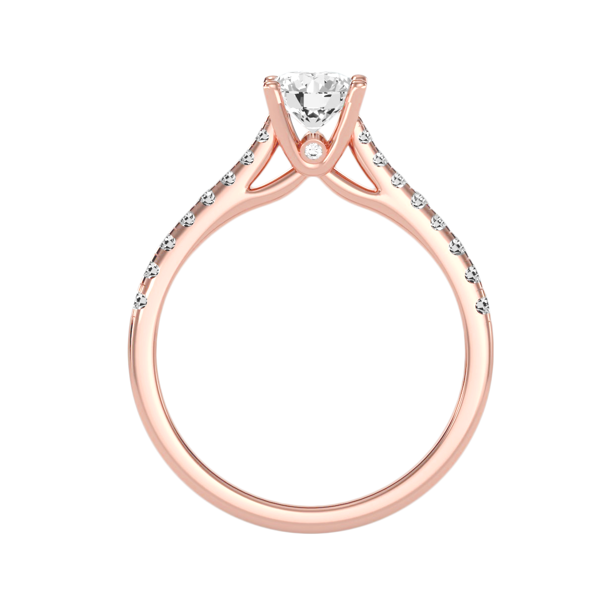 Solitaire ring with accent stones .85