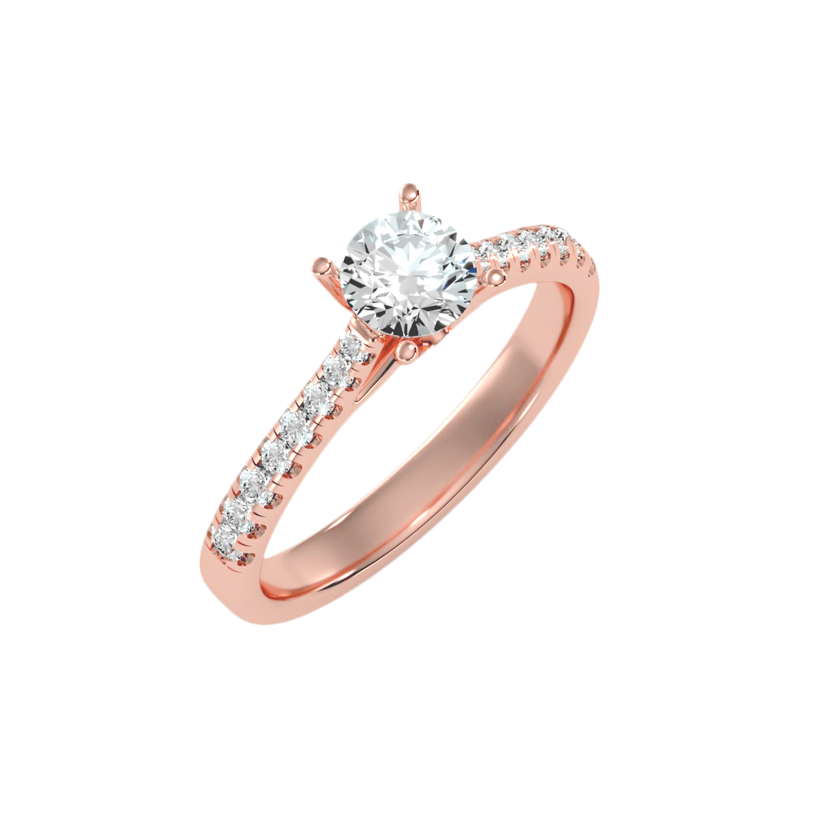 Solitaire ring with accent stones .85