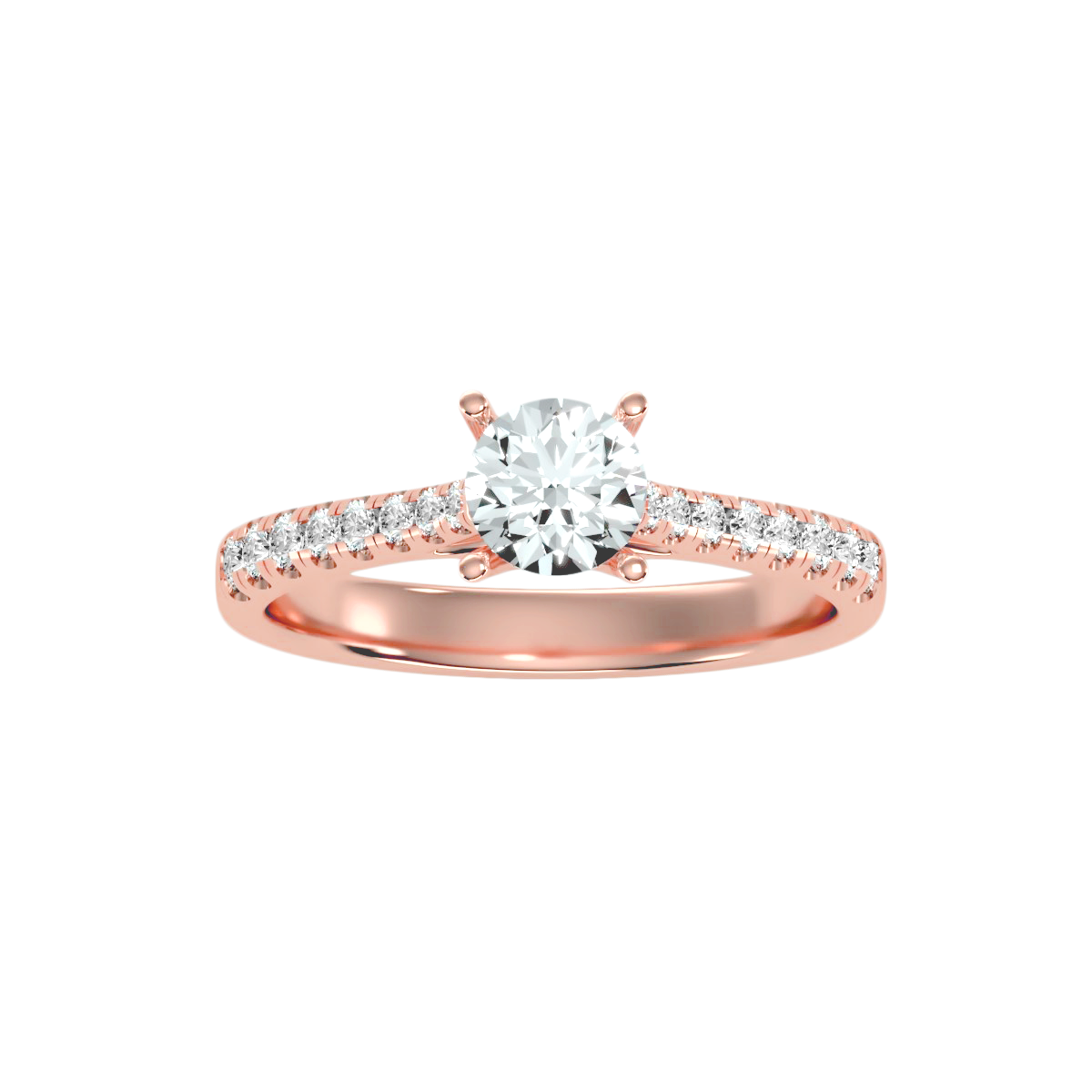 Solitaire ring with accent stones .85