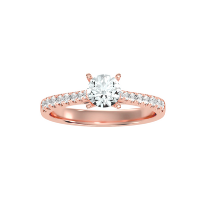 Solitaire ring with accent stones .85