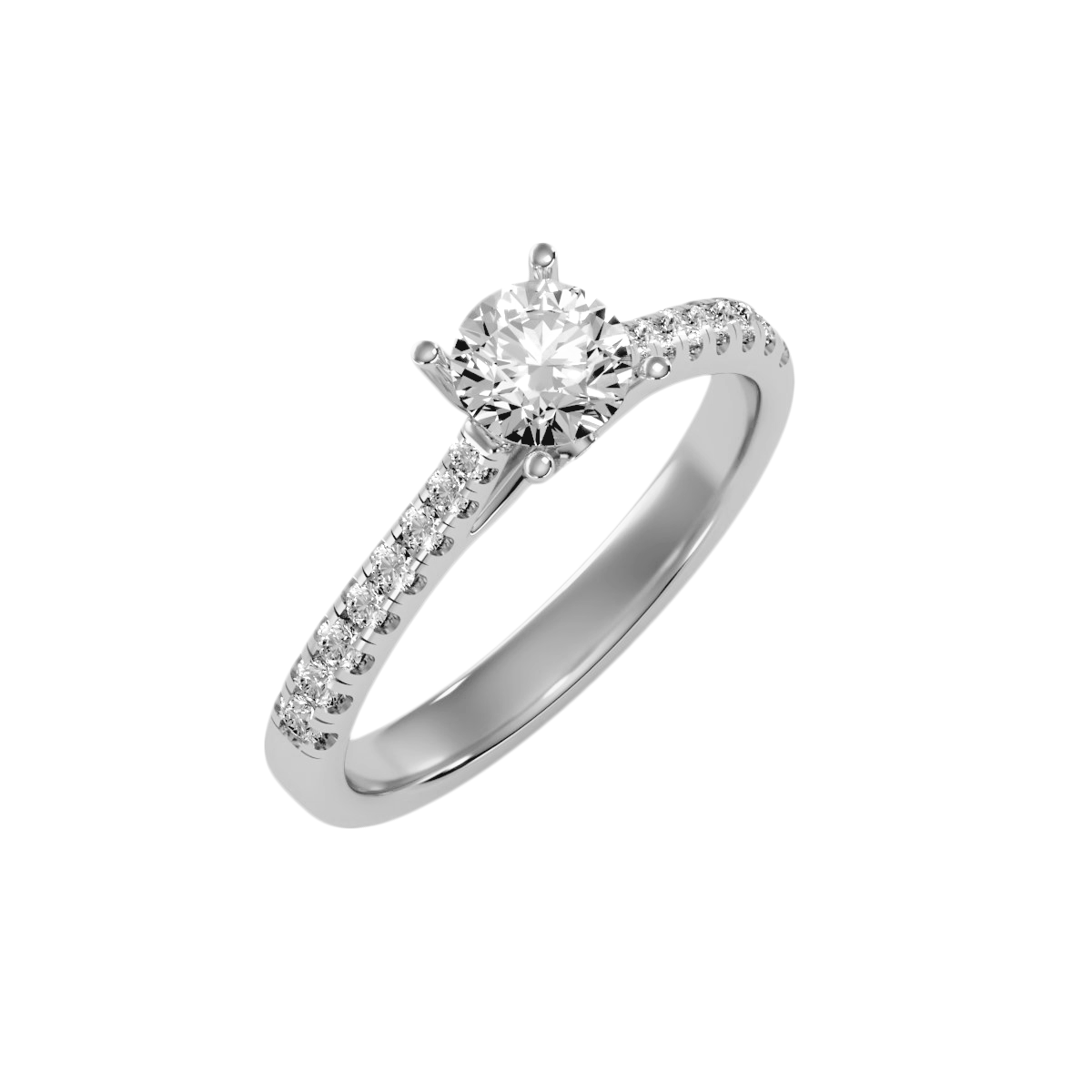 Solitaire ring with accent stones .85