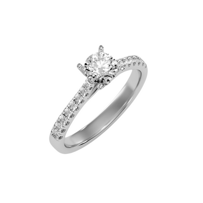 Solitaire ring with accent stones .85