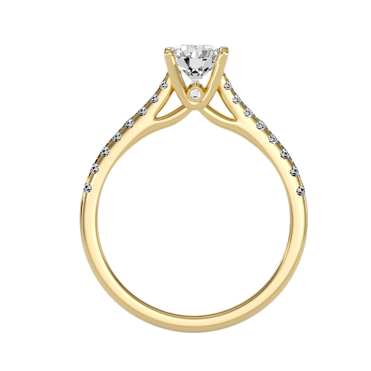 Solitaire ring with accent stones .85