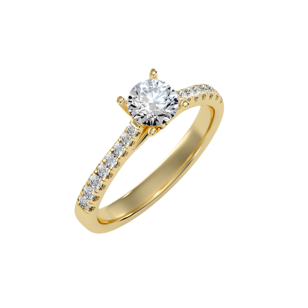 Solitaire ring with accent stones .85