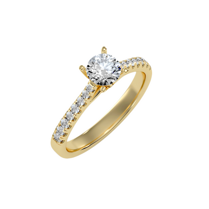 Solitaire ring with accent stones .85