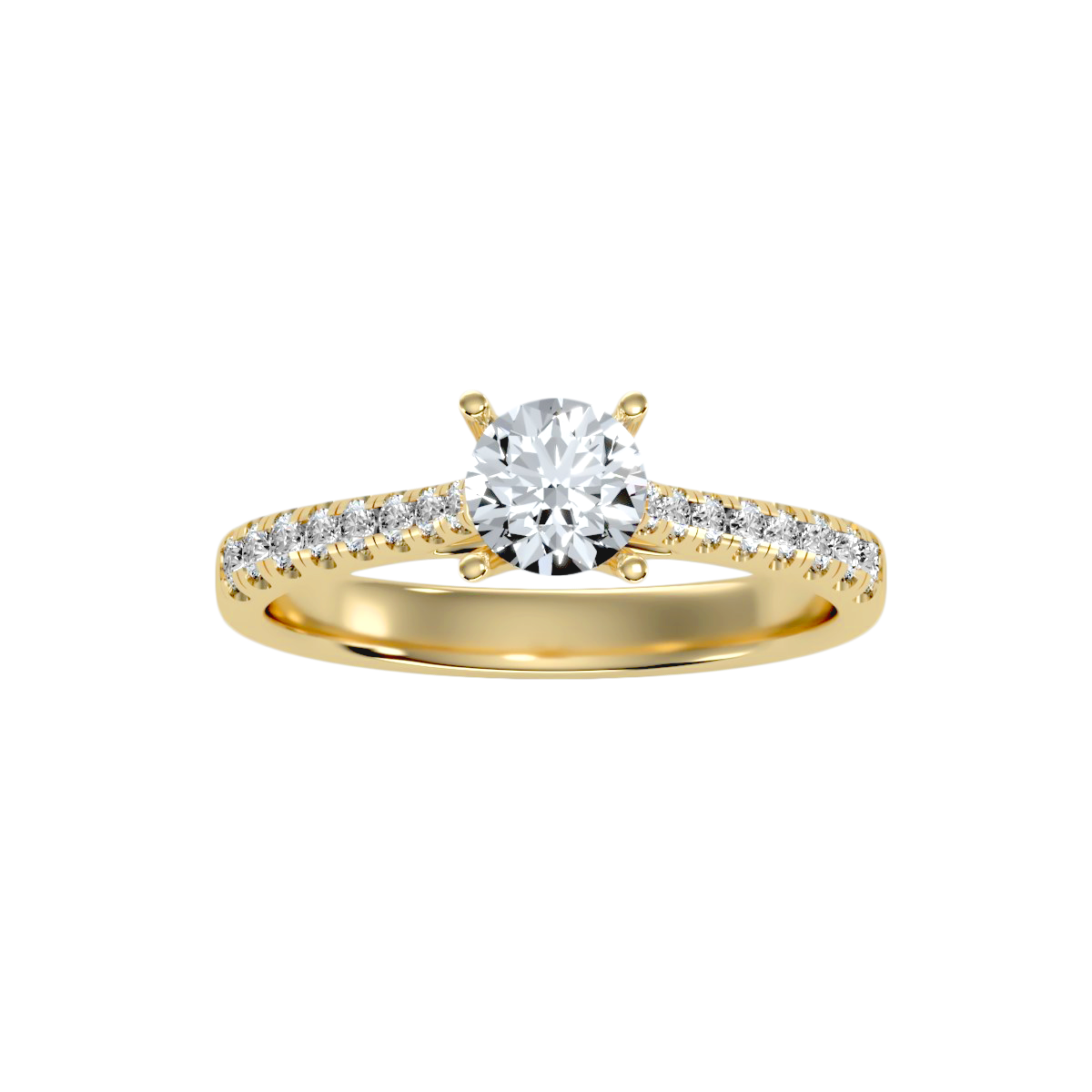Solitaire ring with accent stones .85
