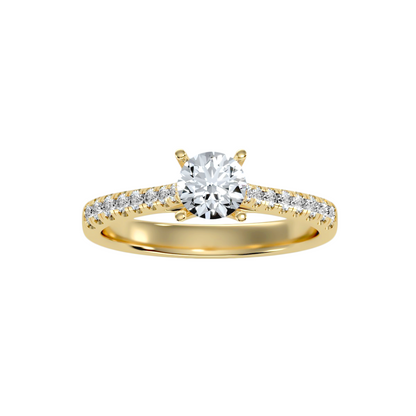 Solitaire ring with accent stones .85