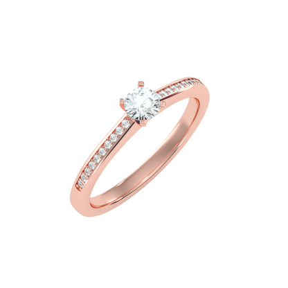 Solitaire ring with accent stones .35 ct
