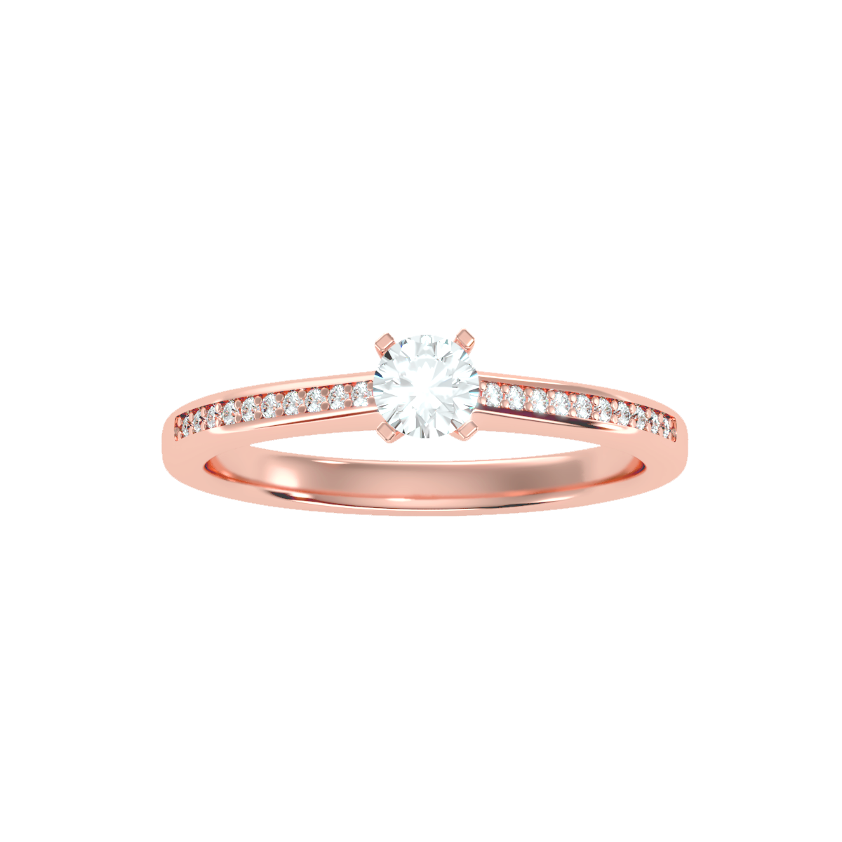Solitaire ring with accent stones .35 ct