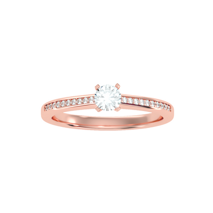 Solitaire ring with accent stones .35 ct