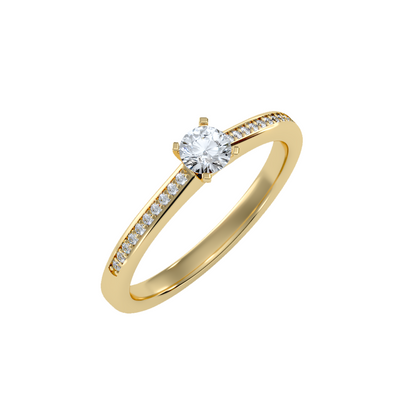 Solitaire ring with accent stones .35 ct