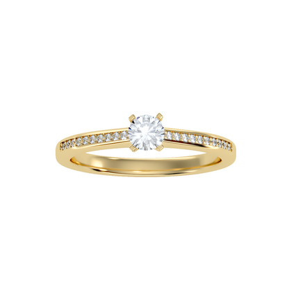 Solitaire ring with accent stones .35 ct