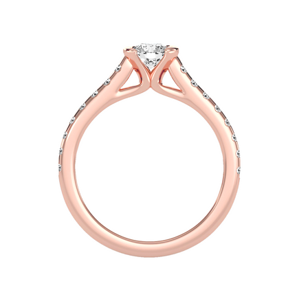 Solitaire ring with accent stones .81 ct