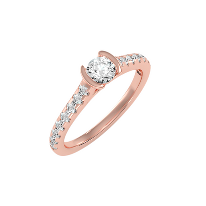 Solitaire ring with accent stones .81 ct