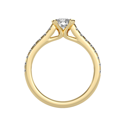Solitaire ring with accent stones .81 ct