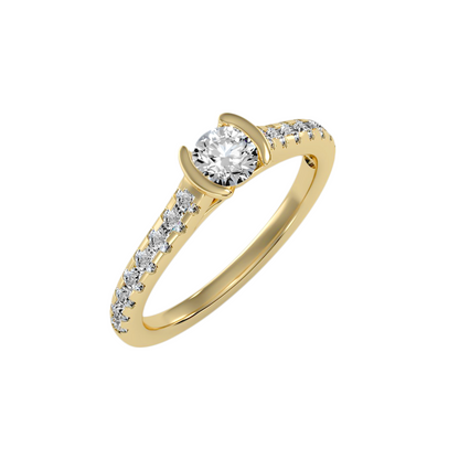 Solitaire ring with accent stones .81 ct