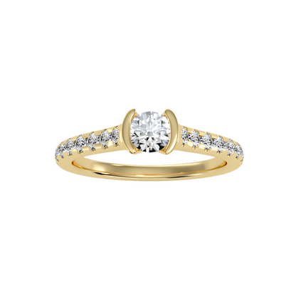 Solitaire ring with accent stones .81 ct