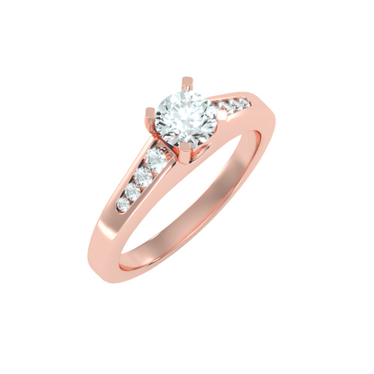 Solitaire ring with accent stones .83 ct