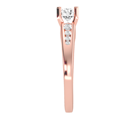 Solitaire ring with accent stones .83 ct