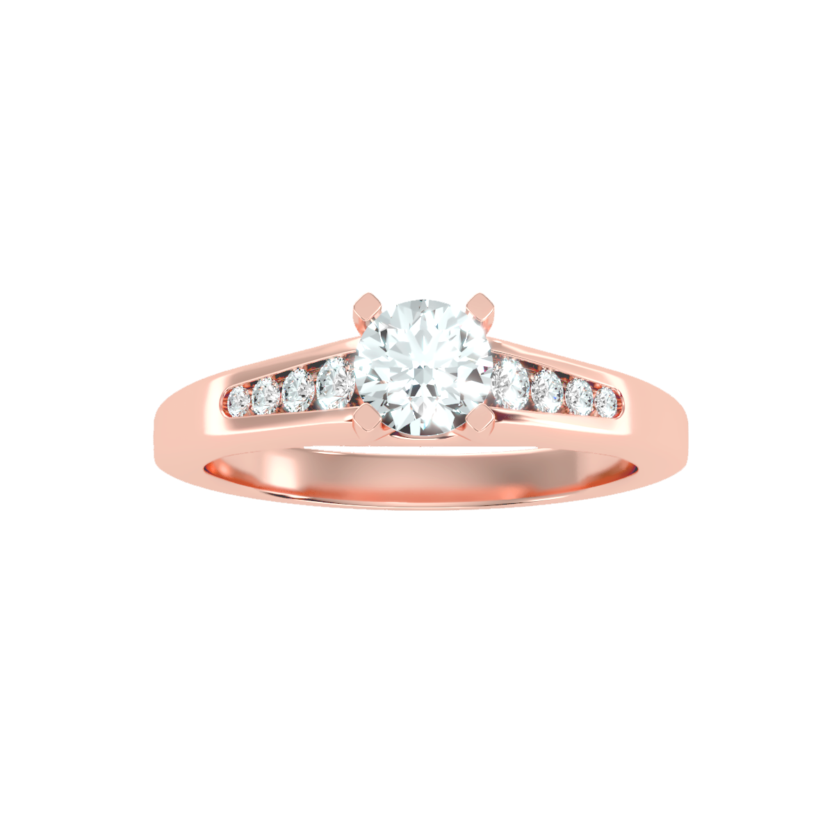Solitaire ring with accent stones .83 ct