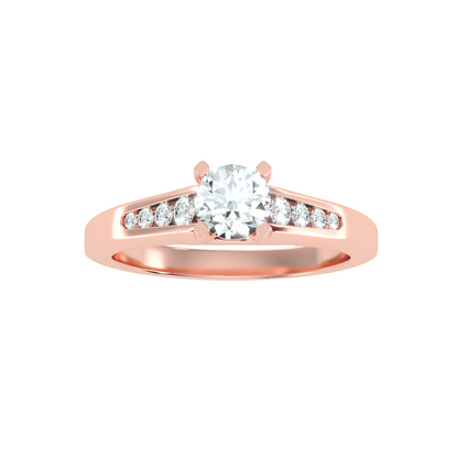 Solitaire ring with accent stones .83 ct
